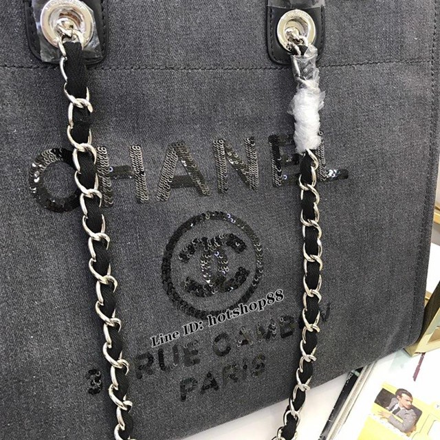 CHANEL女包 最新牛仔購物袋沙灘包 原單對版正品 經典新配色 對版刺繡LOGO 香奈兒手提袋 chanel單肩包 djc1601